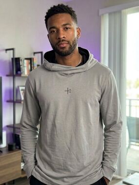Jack & Jones Core Men's Lightweight Pullover Hoodie Grey NWT- Large